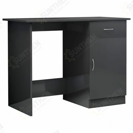 Desk High Gloss Gray 39.4inchx19.7inchx29.9inch Engineered Wood