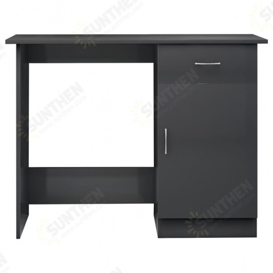 Desk High Gloss Gray 39.4inchx19.7inchx29.9inch Engineered Wood