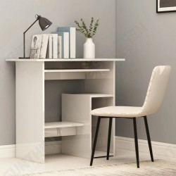 Desk High Gloss White 31.5inchx17.7inchx29.1inch Engineered Wood Desk High Gloss White 31.5inchx17.7inchx29.1inch Engineered Wood