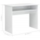 Desk High Gloss White 35.4inchx19.7inchx29.1inch Engineered Wood