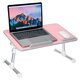 Foldable Laptop Desk Adjustable Height Computer Notebook Desk Breakfast Serving Table Bed Tray Home Office Furniture