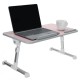 Folding Laptop Bed Table Dorm Desk Couch Table with Cooling Fan Breakfast Tray Notebook Stand Reading Holder for Bed Sofa