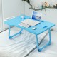 Folding Laptop Table Desk Notebook Learning Writing Desk with Small Drawer Cup Slot Lap Desk Bed for Children Student Home