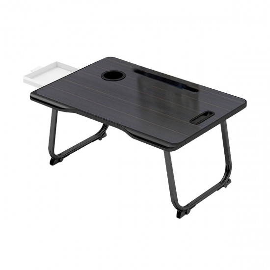 Folding Laptop Table Desk Notebook Learning Writing Desk with Small Drawer Cup Slot Lap Desk Bed for Children Student Home