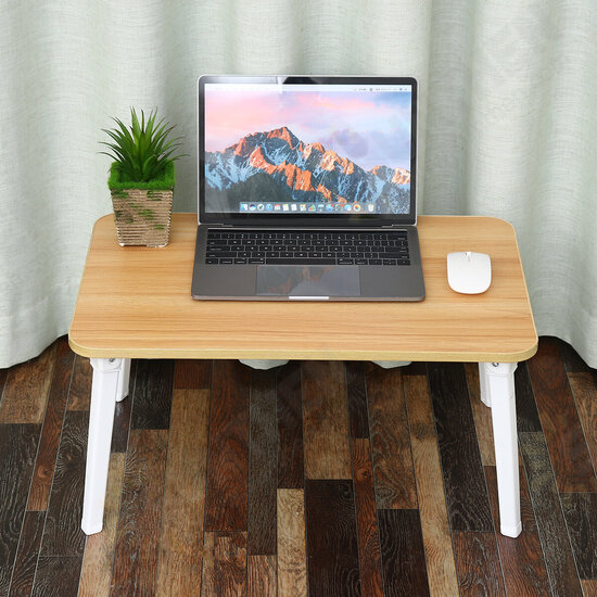 Folding Small Table Computer Desk 60x40 Made of Walnut for Home Office