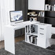 Computer Desk Rotating Corner Computer Desk With Drawers Shelf for Home Office Living Room 180 Degree Design