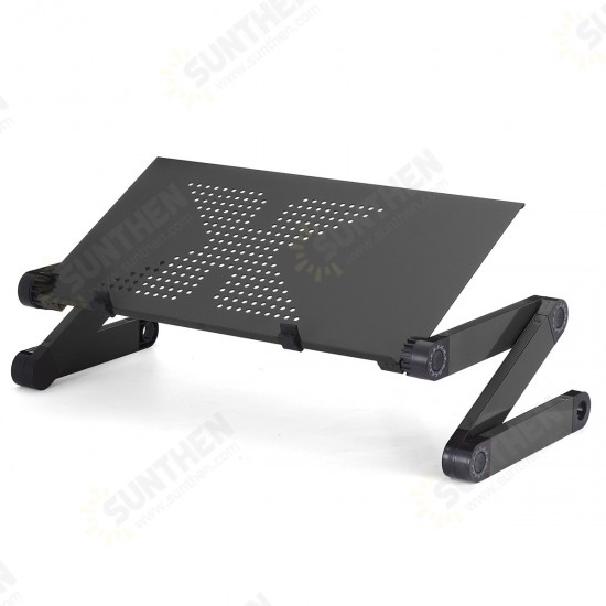 Laptop Desk Aluminum Alloy Folding Computer Notebook Desk Bed Laptop Table with Cooling Stand and Mouse Tray