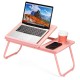 Liftable Folding Computer Desk Laptop Stand 4 Heights Adjustable with Cup Holder Lap Bed Table Tray Breakfast Table