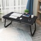 Liftable Folding Computer Desk Laptop Stand 4 Heights Adjustable with Cup Holder Lap Bed Table Tray Breakfast Table