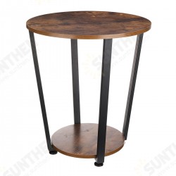 Industrial End Table Metal Side Table Laptop Desk Round Sofa Table with Storage Rack Easy Assembly Wooden Accent Furniture with Metal Frame ULET57X Industrial End Table Metal Side Table Laptop Desk Round Sofa Table with Storage Rack Easy Assembly Wooden Accent Furniture with Metal Frame ULET57X