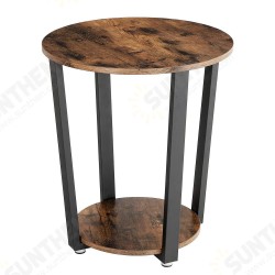 Industrial End Table Metal Side Table Laptop Desk Round Sofa Table with Storage Rack Easy Assembly Wooden Accent Furniture with Metal Frame ULET57X Industrial End Table Metal Side Table Laptop Desk Round Sofa Table with Storage Rack Easy Assembly Wooden Accent Furniture with Metal Frame ULET57X