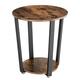 Industrial End Table Metal Side Table Laptop Desk Round Sofa Table with Storage Rack Easy Assembly Wooden Accent Furniture with Metal Frame ULET57X