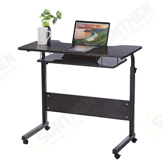 Mobile Rolling Computer Laptop Desk Bedside Workstation Height Adjustable Table Shelf