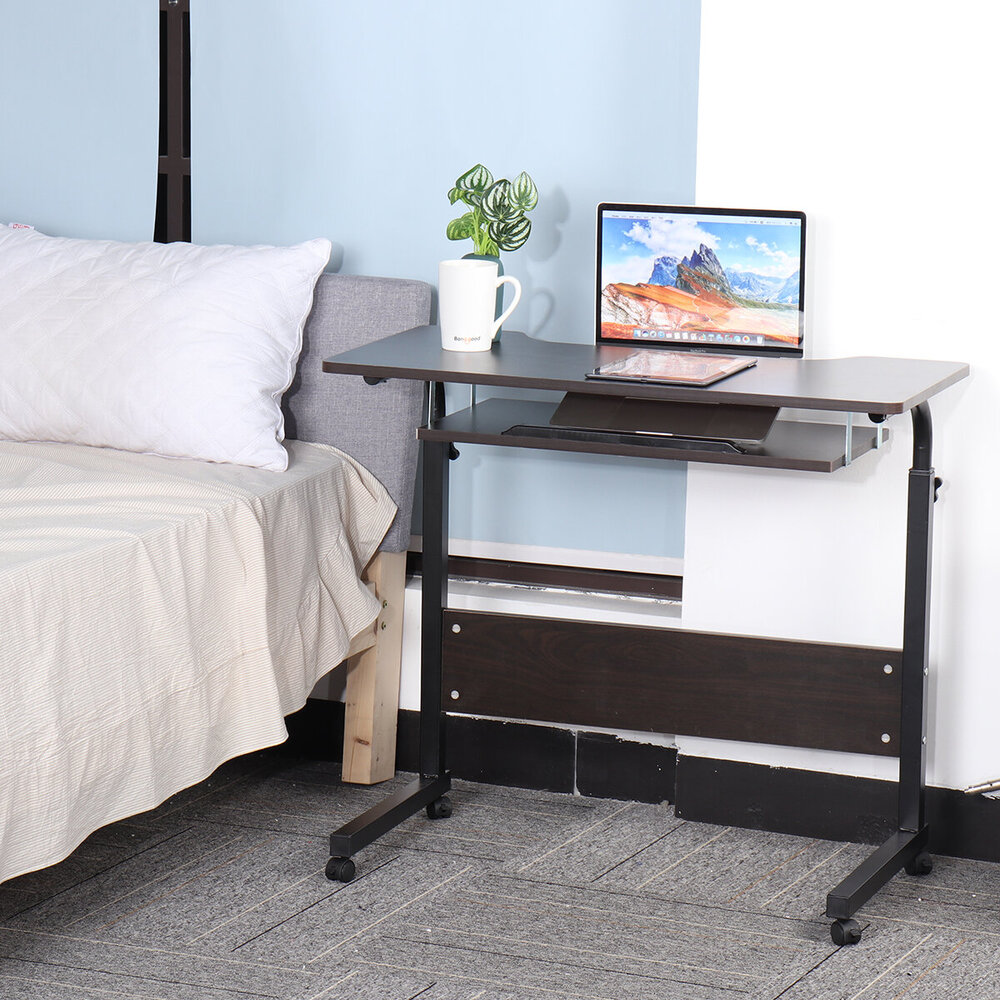 Mobile Rolling Computer Laptop Desk Bedside Workstation Height ...
