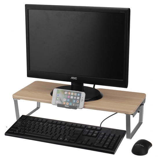 Monitor Stand Screen Riser Laptop Computer TV PC Stand MDF Board Desktop Shelf + Phone Rack AU 4 Type for Option