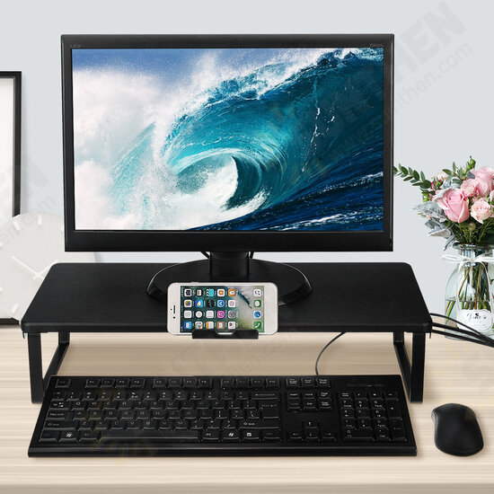 Monitor Stand Screen Riser Laptop Computer TV PC Stand MDF Board Desktop Shelf + Phone Rack AU 4 Type for Option