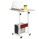 Moveable Computer Laptop Desk Height Adjustable Writing Study Table Book Storage Shelf Workstation with Wheels Home Office Furniture
