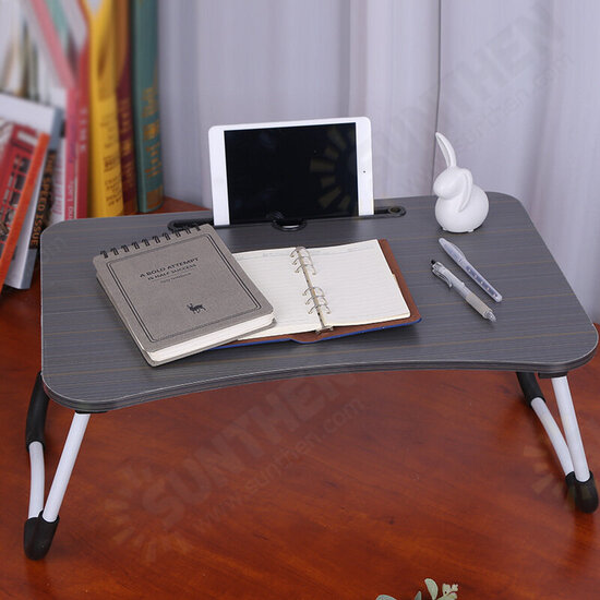 Portable Foldable Laptop Desk with Phone Slot Cup Holder Lazy Bed Study Desk for Home Office Portable Foldable Laptop Desk with Phone Slot Cup Holder Lazy Bed Study Desk for Home Office