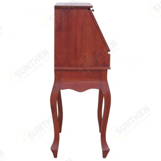 Secretary Desk Brown 30.7inchx16.5inchx40.6inch Solid Mahogany Wood