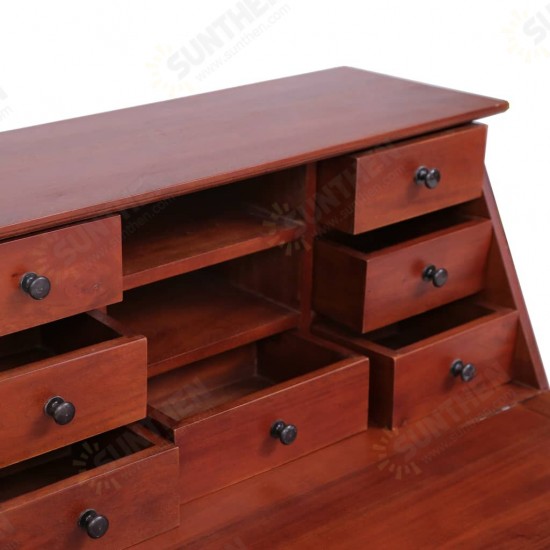 Secretary Desk Brown 30.7inchx16.5inchx40.6inch Solid Mahogany Wood