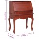 Secretary Desk Brown 30.7inchx16.5inchx40.6inch Solid Mahogany Wood