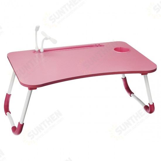 USB Computer Desk Multifunctional Portable Bed Computer Desk Lazy Foldable Lazy Laptop Table for Home Office Dormitory