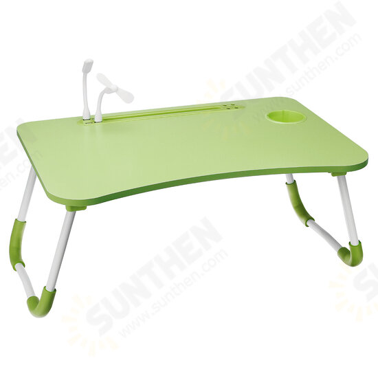 USB Computer Desk Multifunctional Portable Bed Computer Desk Lazy Foldable Lazy Laptop Table for Home Office Dormitory