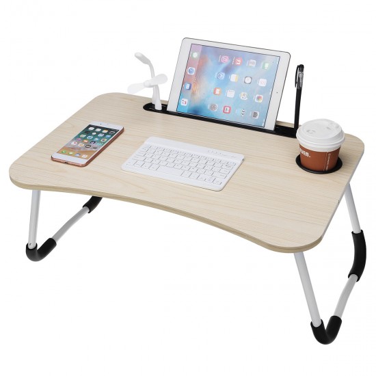 USB Computer Desk Multifunctional Portable Bed Computer Desk Lazy Foldable Lazy Laptop Table for Home Office Dormitory