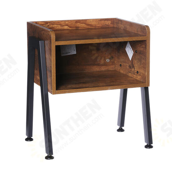 Wooden Table Cabinet Side Table 16inchW 19inchH Metal Frame Cabinet Side Table Modern Craft For Home Office Study Bedroom