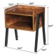 Wooden Table Cabinet Side Table 16inchW 19inchH Metal Frame Cabinet Side Table Modern Craft For Home Office Study Bedroom