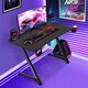 44 Inch Gaming Table Computer Desk Z-Shaped Design Laptop PC Study Writing Table Home Office Ergonomic Black with Large Mouse Pad Gamer Tables