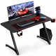 44 Inch Gaming Table Computer Desk Z-Shaped Design Laptop PC Study Writing Table Home Office Ergonomic Black with Large Mouse Pad Gamer Tables