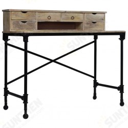 Writing Desk Solid Mango Wood and Steel 43.3inchx19.7inchx37.8inch Writing Desk Solid Mango Wood and Steel 43.3inchx19.7inchx37.8inch