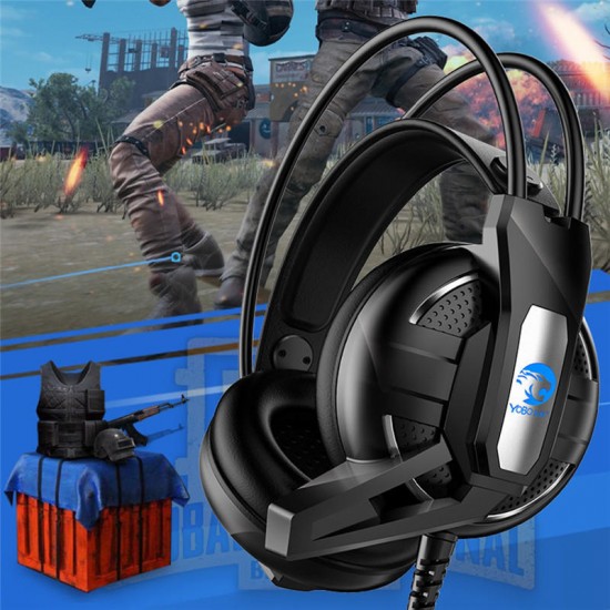 A12 Gaming Headphone Headset Deep Bass Stereo Wired Earphone With Mic LED Light for PC Computer