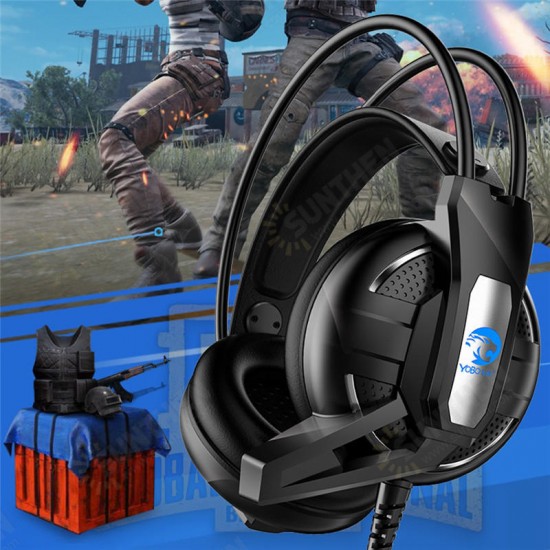 A12 Gaming Headphone Headset Deep Bass Stereo Wired Earphone With Mic LED Light for PC Computer