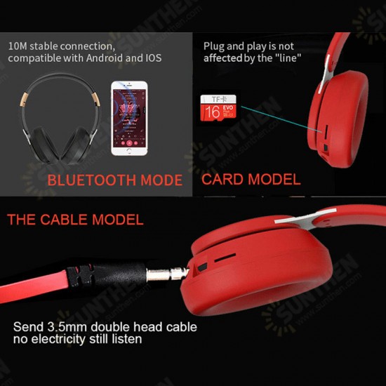 07S Wireless Headphone Foldable Headset 20H Playtime bluetooth Earphone Over Ear Stereo Built-in Mic