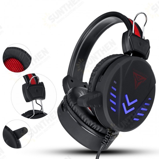 3.5mm Super Pass Gaming Headset Stereo LED Colorful Breathing Lamp Earphone Hifi Heavy Bass Game Headphone