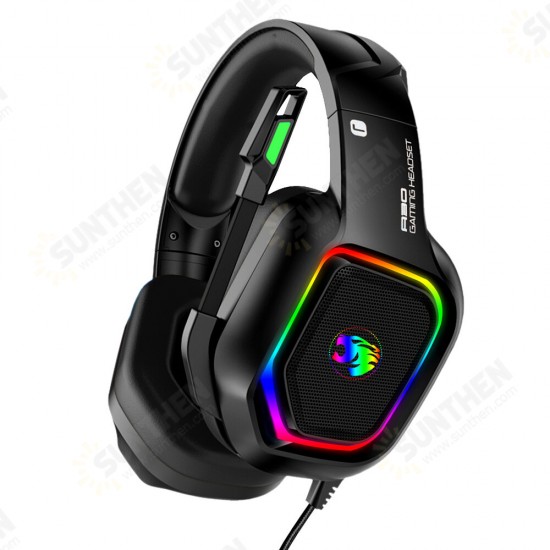 A30 3.5mm Wired Gaming Headset Surround Sound Bass Gaming Headphones Noise Reduction LED Light Stereo Over-Ear Headphones With Microphone