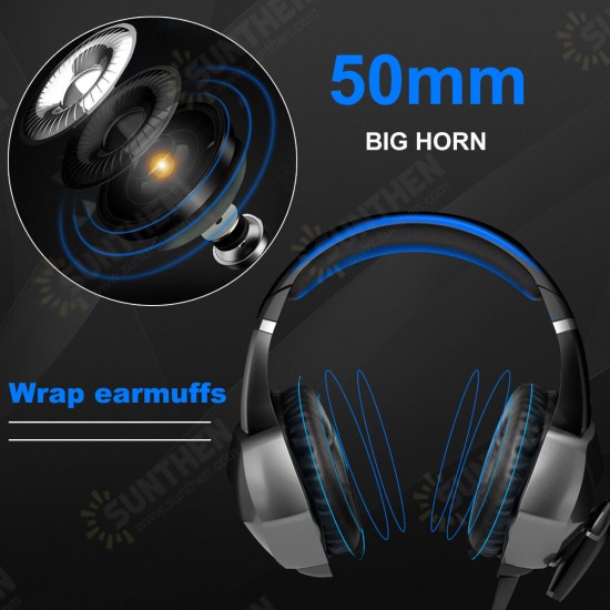 A6 7.1 Surrounding Hifi Sound Gaming Headset LED Headphones with Microphone for Computer Phones