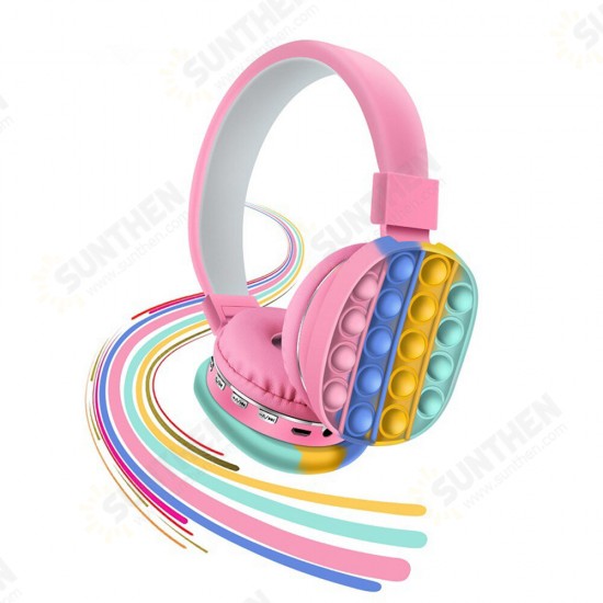 AH-806E Cute Rainbow bluetooth Headphone Stereo Headset TF Card Ultra-long Standby Popite Toys for Children Driver Diameter