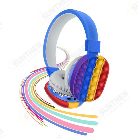 AH-806E Cute Rainbow bluetooth Headphone Stereo Headset TF Card Ultra-long Standby Popite Toys for Children Driver Diameter