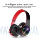 B39 Luminous bluetooth 5.0 Headset Head-mounted Wireless Headphones Heavy Bass Surround Stereo Colorful LED Lights Outdoor Sport