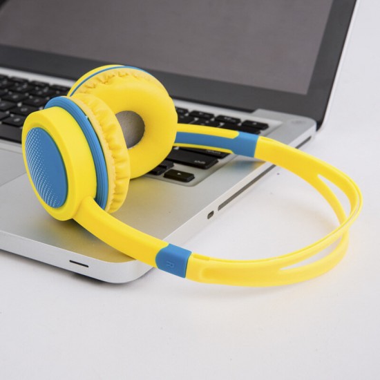 Cute Kids Over Ear Stereo Wired Safely Headphones Adjustable Headband Computer Tablet Kid Baby Child Earphone for Net Class