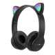 Cute Wireless Gaming Headset bluetooth 5.0 Headphones LED Light Support TF Card Play