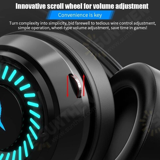 G60 7 Color Breathing Lamp Stereo Hifi Surround Sound Wired Headphones with Microphone for PC Laptop Game Headset