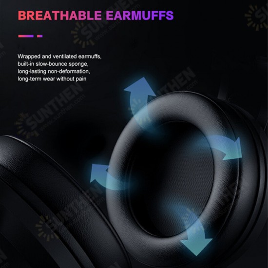 GW100 bluetooth Headphones LED Wireless Earphone Stereo Heavy Bass Auriculares Fone Gamer Earbuds Head Wear Wired Noise Canceling Gaming Headset with Mic