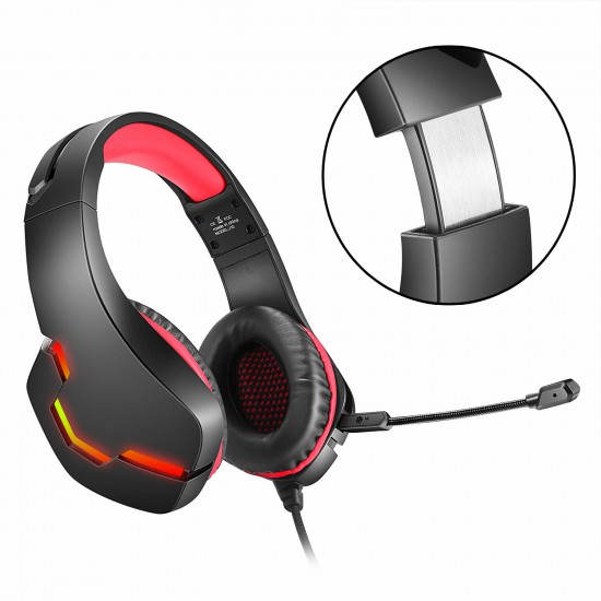 J10 Gaming Headset USB 7.1 3.5mm Wired Deep Bass Stereo LED Light Headphone with Mic for PS4 Xbox PC Laptop Gamer