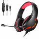 J10 Gaming Headset USB 7.1 3.5mm Wired Deep Bass Stereo LED Light Headphone with Mic for PS4 Xbox PC Laptop Gamer