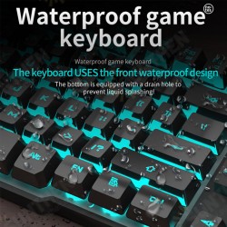 Mice Keyboards Headphones Combo 104-Key Backlit Mechanical Waterproof Wired Keyboard G5 800DPI Wired Mice 7.1 Stereo Sound 3.5MM USB E-Sports Headset with Mic