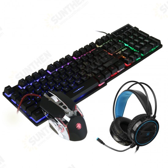 Mice Keyboards Headphones Combo 104-Key Backlit Mechanical Waterproof Wired Keyboard G5 800DPI Wired Mice 7.1 Stereo Sound 3.5MM USB E-Sports Headset with Mic Mice Keyboards Headphones Combo 104-Key Backlit Mechanical Waterproof Wired Keyboard G5 800DPI Wired Mice 7.1 Stereo Sound 3.5MM USB E-Sports Headset with Mic